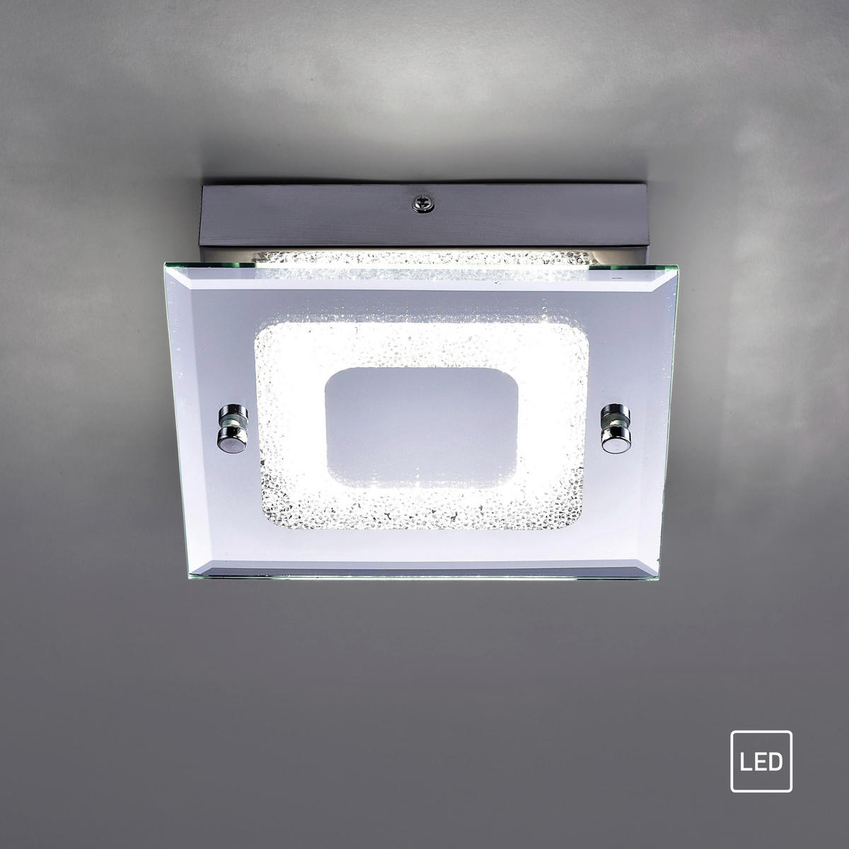 Just Light LED-Deckenleuchte LISA 11570-17 Chrom klar Metall Glas B/H/T: ca. 18x5,8x18 cm 1 Brennstellen LISA - klar/Chrom (18,00/5,80/18,00cm) - Just Light