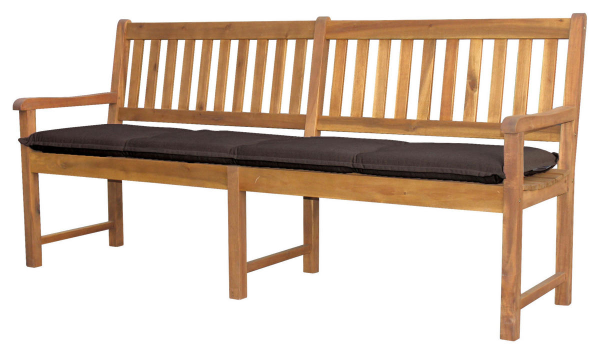 Grasekamp Auflage für Gartenbank anthrazit Kunststoff B/H/L: ca. 51x8x195 cm Auflage_Gartenbank - anthrazit (195,00/51,00/8,00cm) - Grasekamp