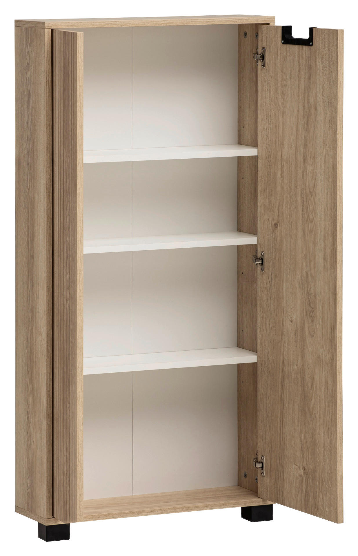 weiß matt Eiche Eiche weiß Nachbildung B/H/T: ca. 59,8x124x19,55 cm Emmik - Eiche/weiß (59,80/124,00/19,55cm) - Möbelpartner