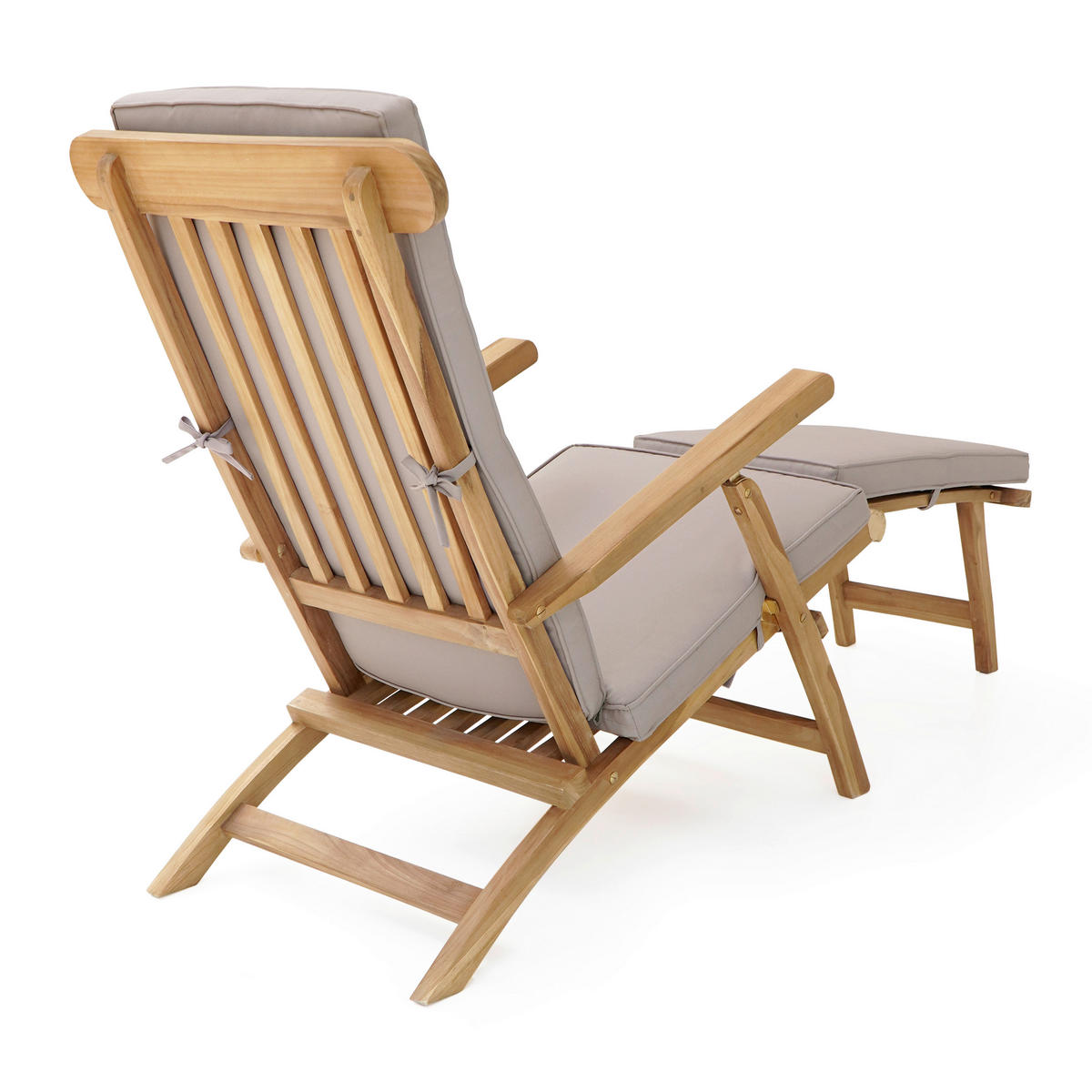 AXI Outdoor Living Gartenliege Costa beige Teakholz B/H/L: ca. 60x80x150 cm Costa - braun/beige (150,00/60,00/80,00cm) - AXI Outdoor Living
