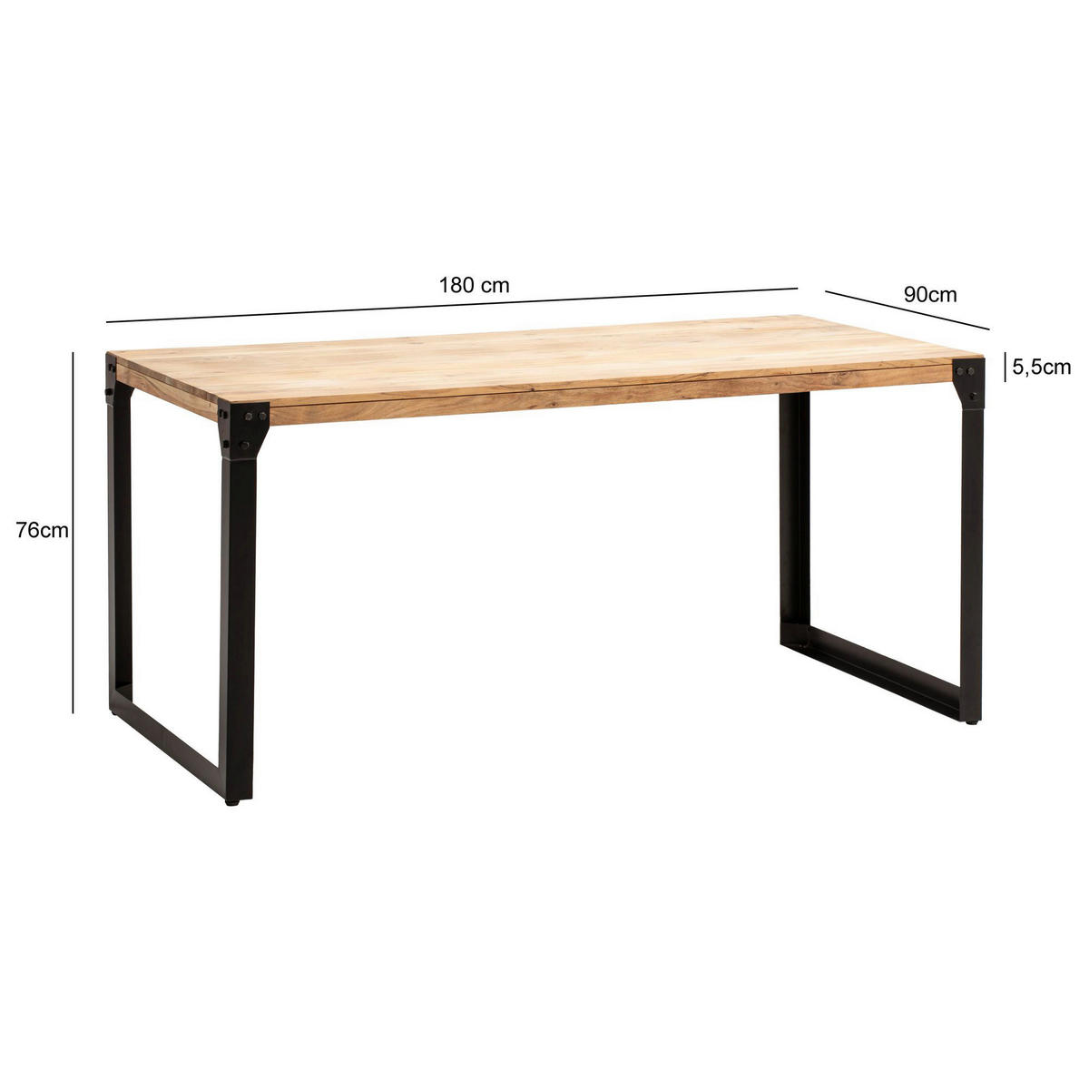 Esstisch B/H/T: ca. 180x76x90 cm Esszimmertisch - (180,00/76,00/90,00cm) - Wohnling