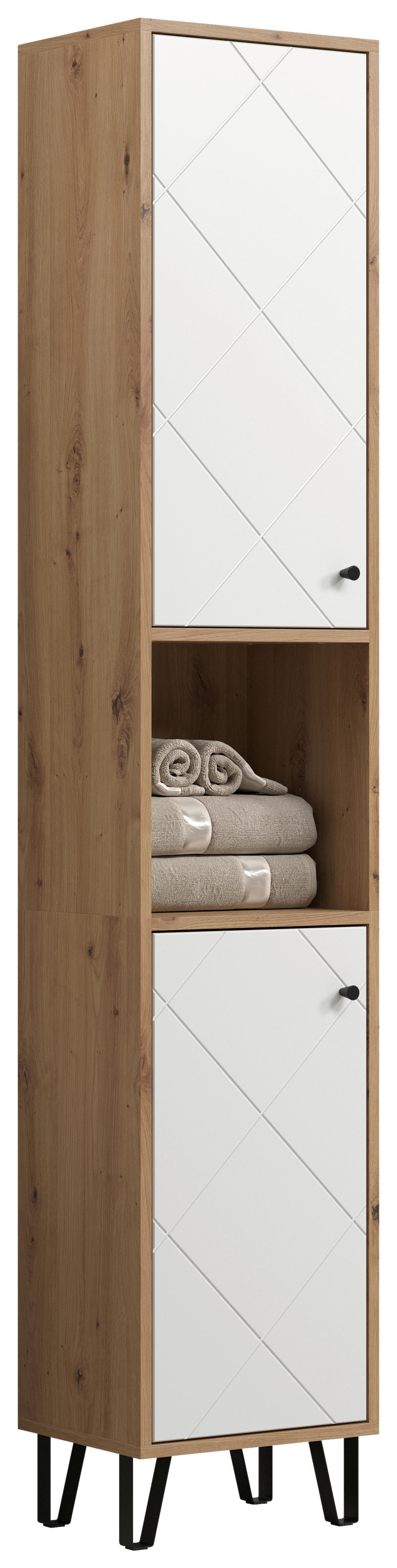 Hochschrank Touch Eiche Artisan Nachbildung weiß matt B/H/T: ca. 36x191x29 cm Touch - Eiche/weiß (36,00/191,00/29,00cm) - Trendteam