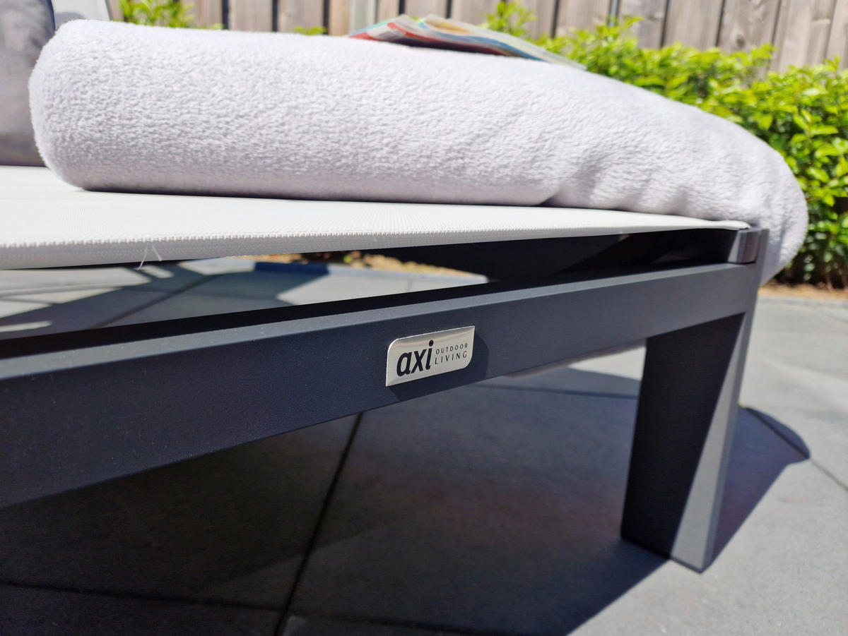 AXI Outdoor Living Gartenliege Elio creme Textil B/H/L: ca. 75x31x200 cm Elio - creme/grau (200,00/75,00/31,00cm) - AXI Outdoor Living