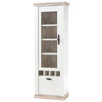 Vitrine Florenz weiß Pinie B/H/T: ca. 70x201x37 cm Florenz - weiß (70,00/201,00/37,00cm)