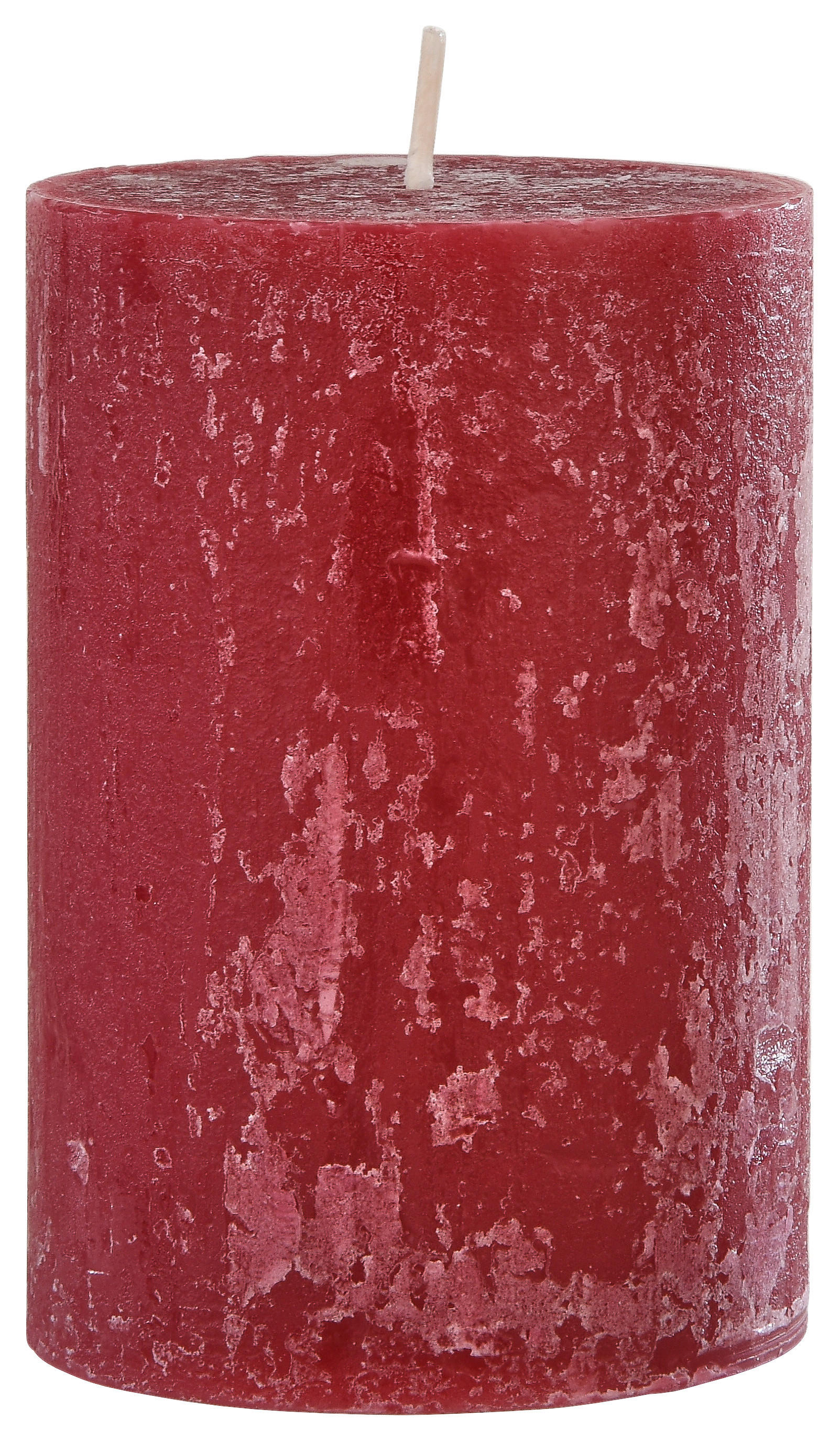 Rustic-Kerze bordeaux B/H/L: ca. 6,8x10x6,8 cm Kerze_Rustic 100/68mm - bordeaux (6,80/6,80/10,00cm)