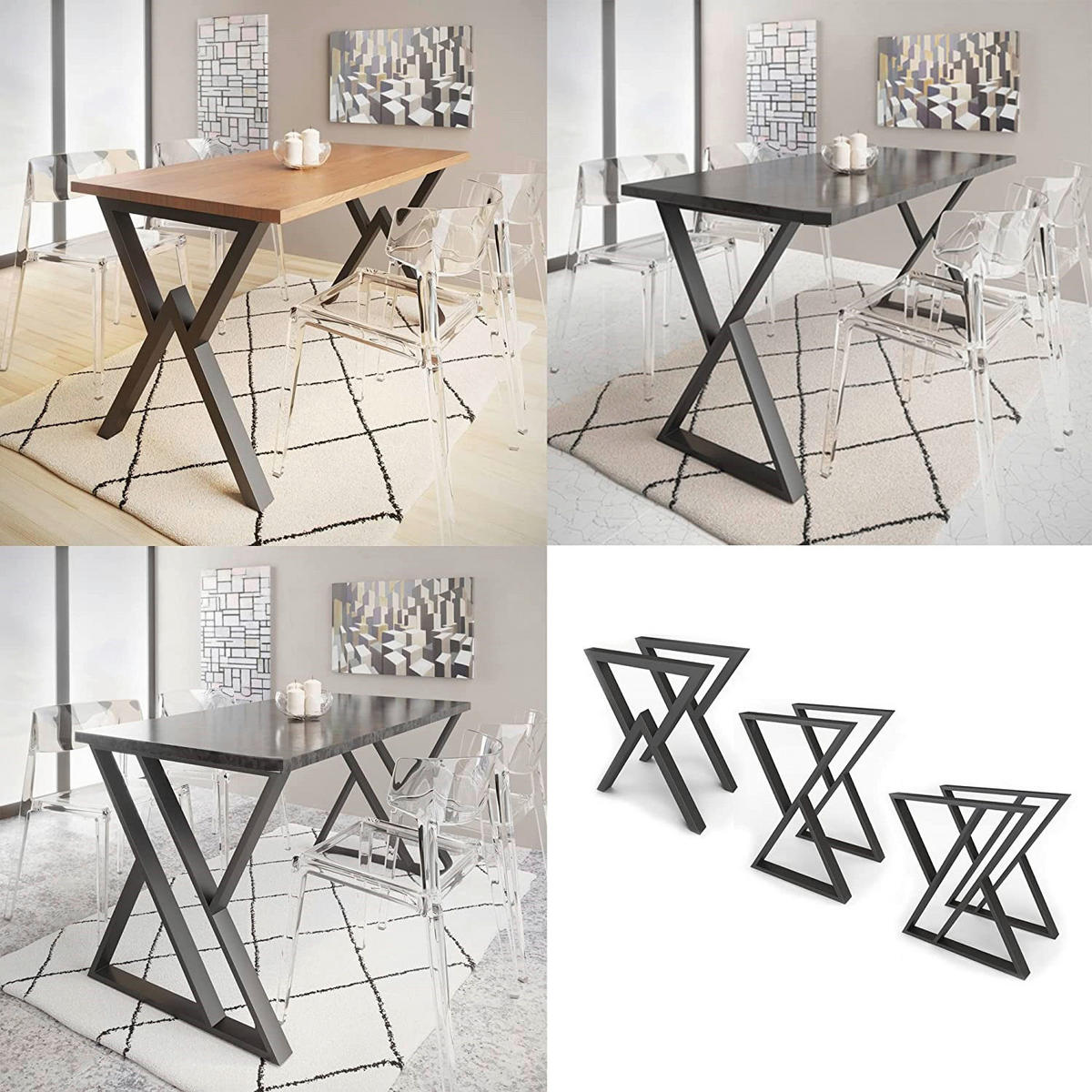 Tischgestell OS MA21 schwarz matt pulverbeschichtet B/H: ca. 70x72 cm OS MA21 - schwarz (70,00/72,00cm) - moebel17