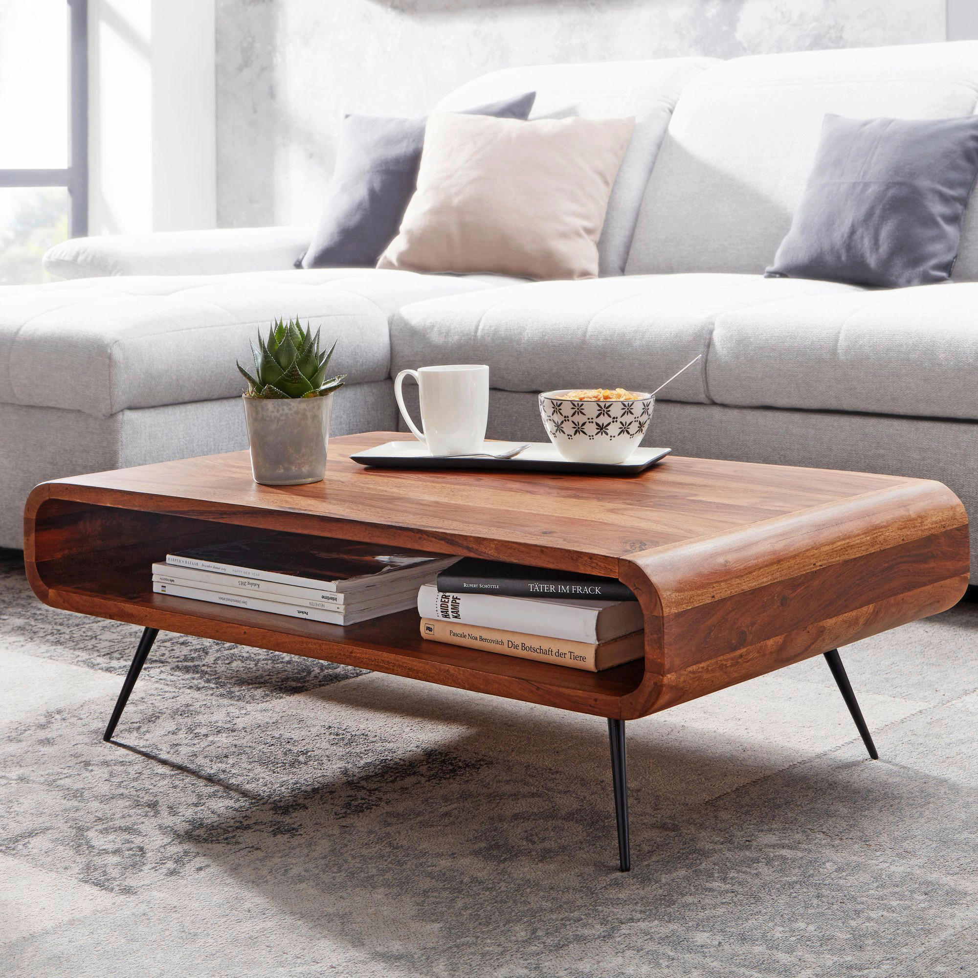 Couchtisch braun B/H/T: ca. 55x30x90 cm Couchtisch - braun (55,00/30,00/90,00cm) - Wohnling