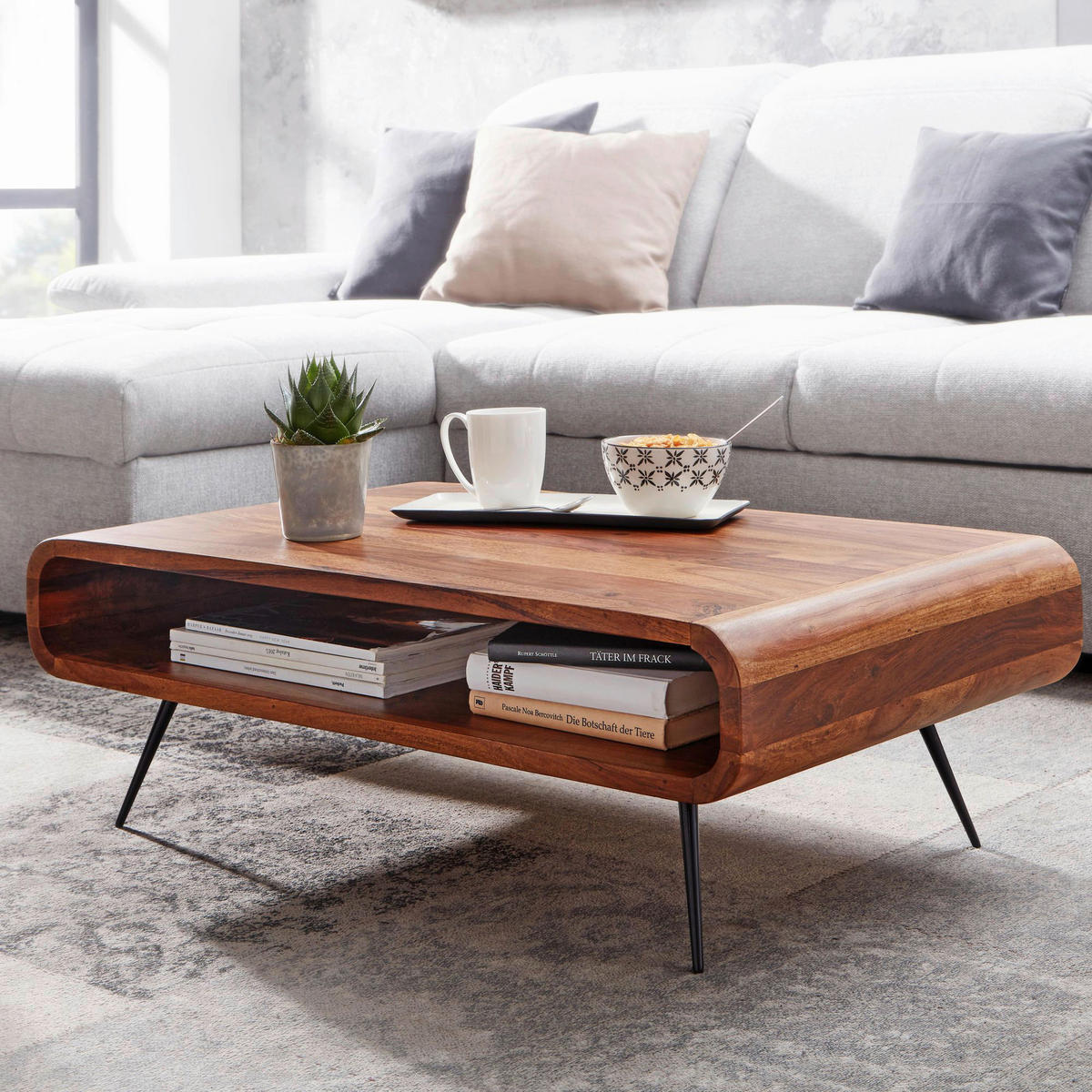Couchtisch braun B/H/T: ca. 55x30x90 cm Couchtisch - braun (55,00/30,00/90,00cm) - Wohnling