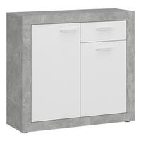 Kommode Focus Beton Optik weiß glänzend B/H/T: ca. 94,2x90x39 cm Focus - Beton/weiß (94,20/90,00/39,00cm)
