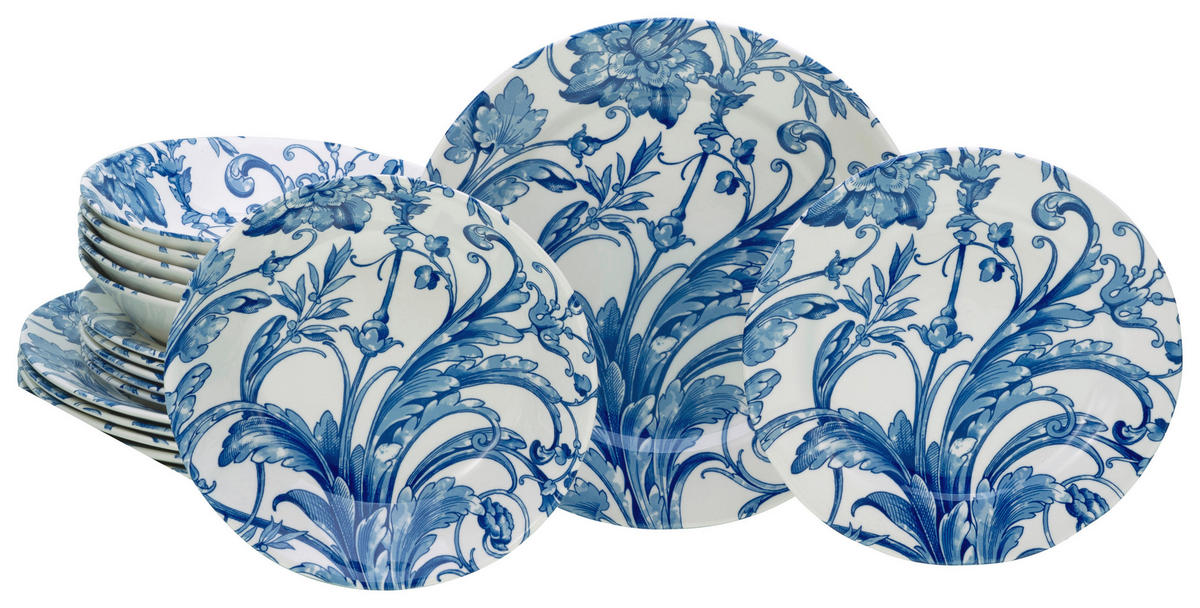 CreaTable Tafelservice Venecia rot Steingut 18 tlg. Venecia - rot (31,50/30,50/33,00cm) - CreaTable