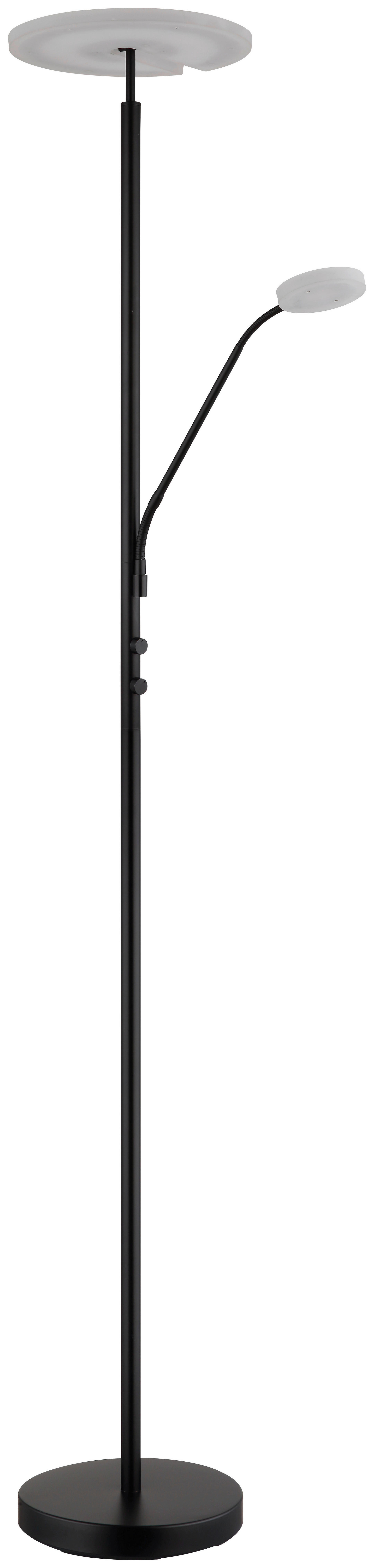 GLOBO Deckenfluter mattschwarz Satiniert Metall Acryl H/D: ca. 180x30 cm 2 Brennstellen Stanford - Satiniert/mattschwarz (30,00/180,00cm) - GLOBO
