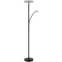 GLOBO Deckenfluter mattschwarz Satiniert Metall Acryl H/D: ca. 180x30 cm 2 Brennstellen Stanford - Satiniert/mattschwarz (30,00/180,00cm) - GLOBO