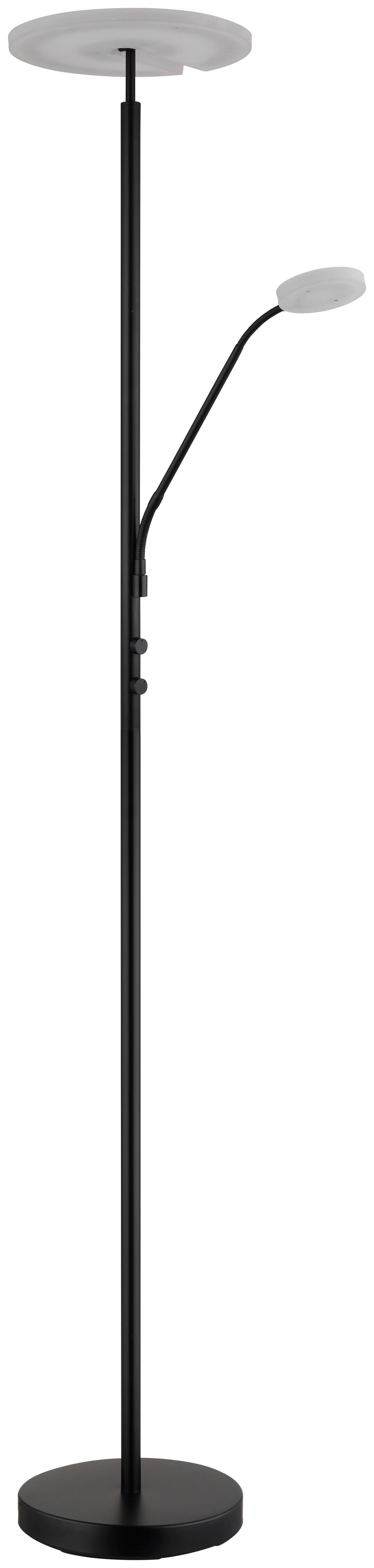 GLOBO Deckenfluter mattschwarz Satiniert Metall Acryl H/D: ca. 180x30 cm 2 Brennstellen Stanford - Satiniert/mattschwarz (30,00/180,00cm) - GLOBO