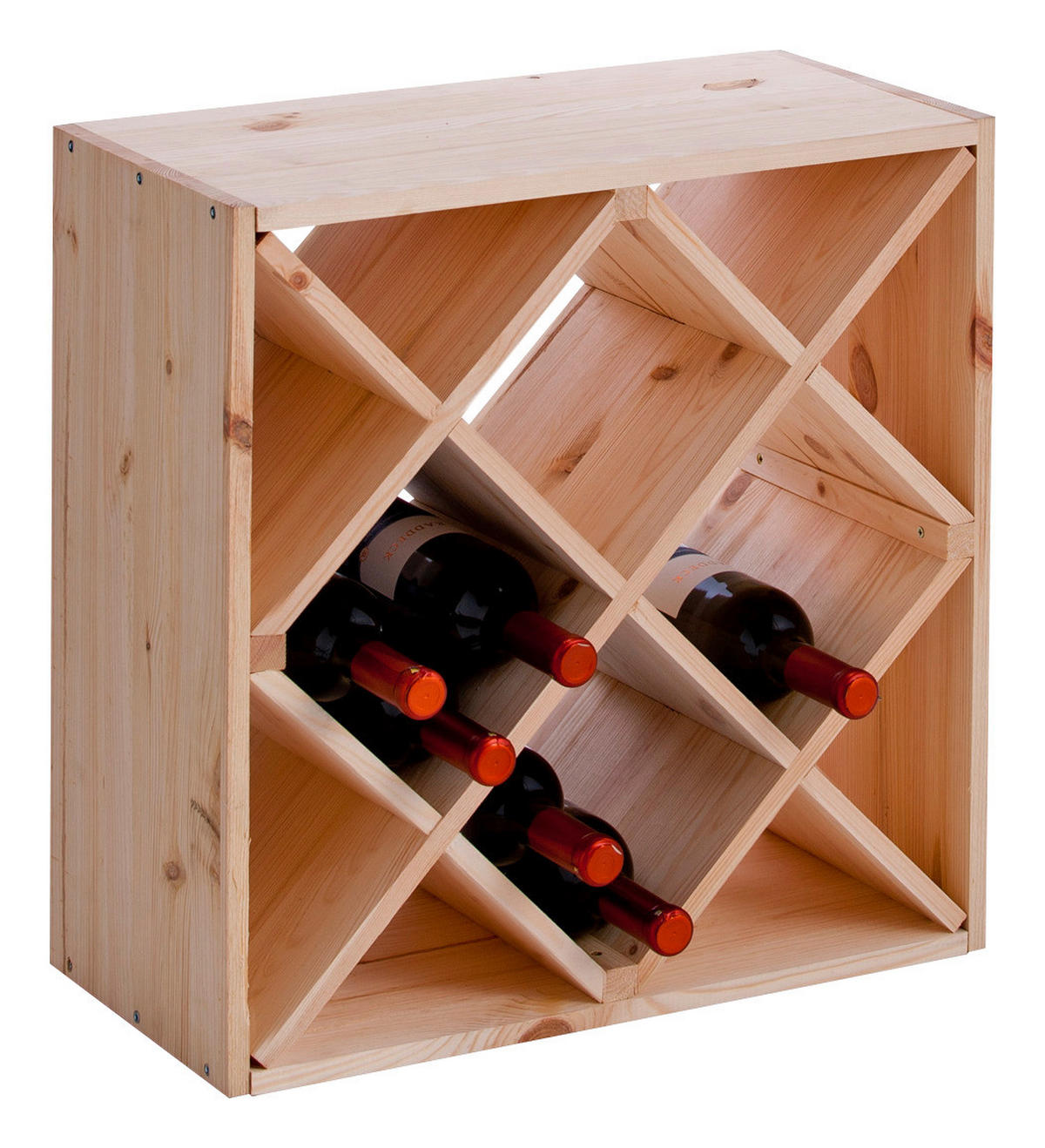 Zeller Weinregal natur Holz B/H/L: ca. 25x52x52 cm Weinregal - natur (52,00/25,00/52,00cm) - Zeller
