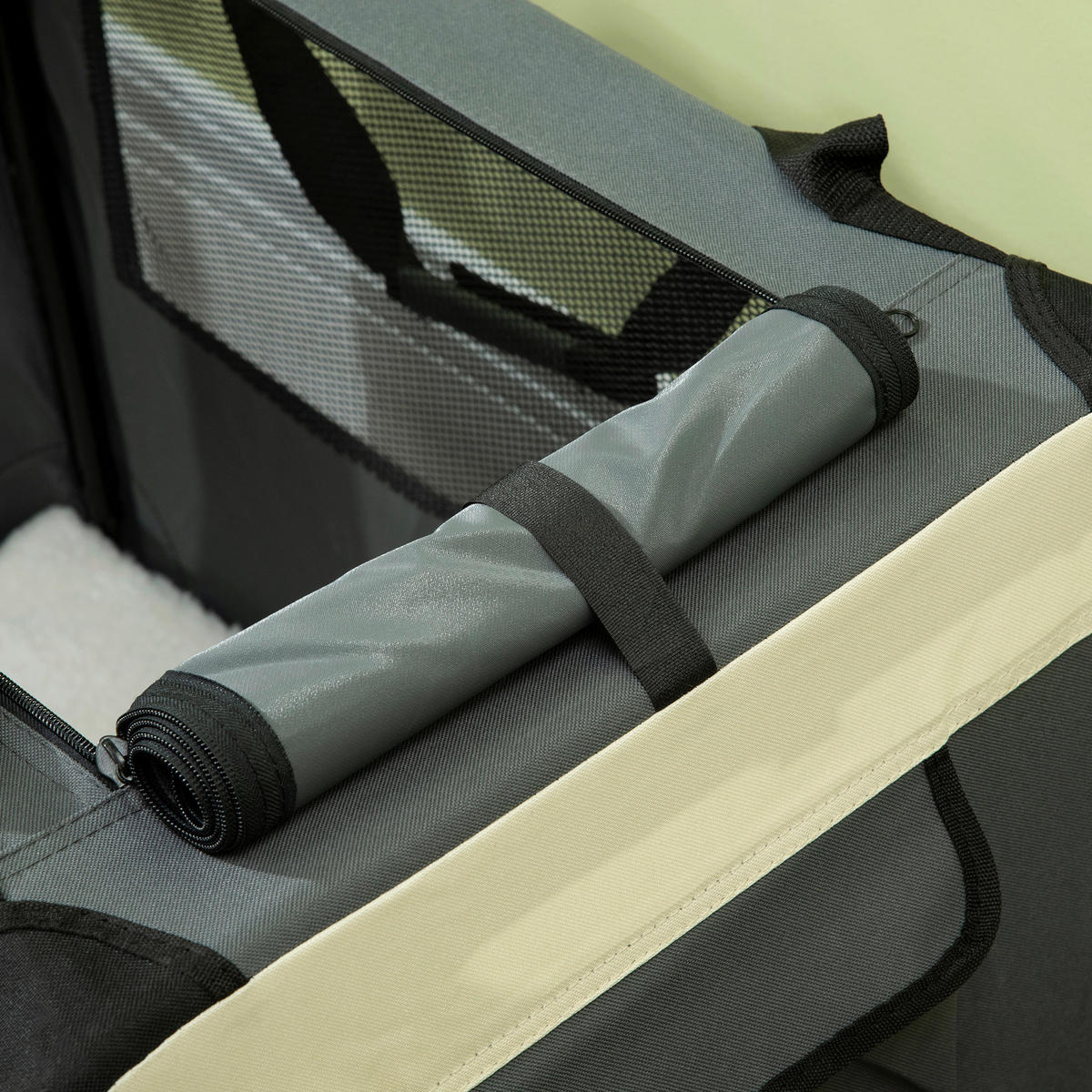 PawHut Tragetasche für Haustiere grau Polyester B/H/L: ca. 51x50x70 cm Tragetasche für Haustiere - schwarz/grau (70,00/51,00/50,00cm) - PawHut