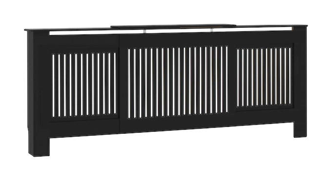 VidaXL Heizkörperverkleidung schwarz B/H/T: ca. 205x81,5x19 cm Heizkörperverkleidung - schwarz (205,00/81,50/19,00cm) - VidaXL