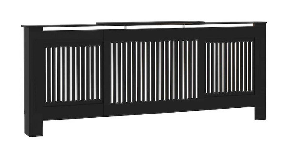 vidaXL Heizkörperverkleidung schwarz B/H/T: ca. 205x81,5x19 cm Heizkörperverkleidung - schwarz (205,00/81,50/19,00cm) - vidaXL