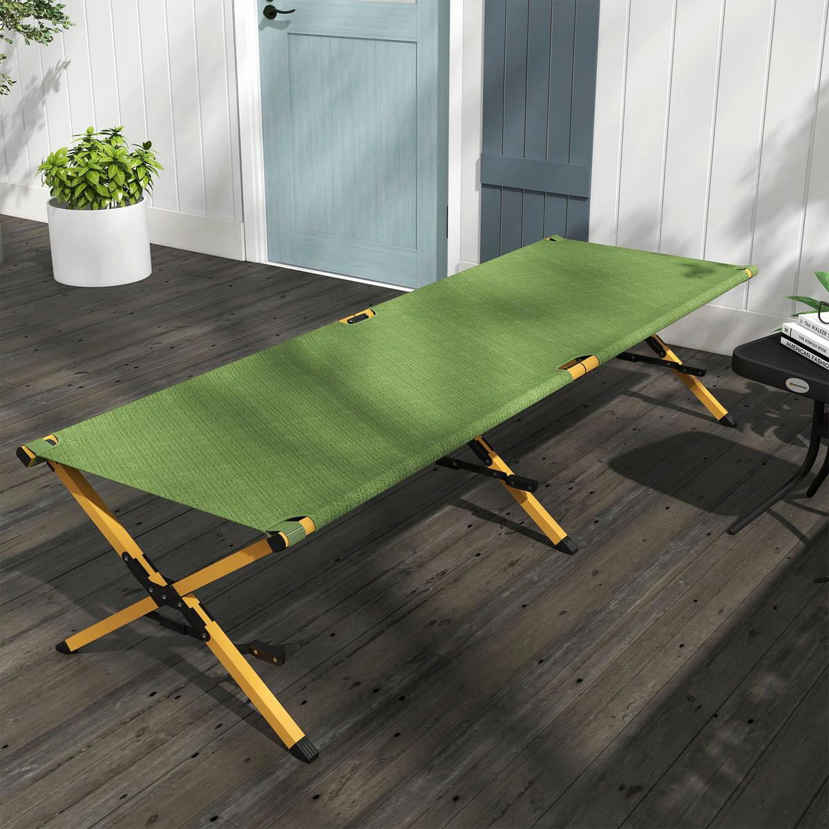 Outsunny Sonnenliege dunkelgrün Nylon B/H/L: ca. 64x45x196 cm Sonnenliege - dunkelgrün (196,00/64,00/45,00cm) - Outsunny