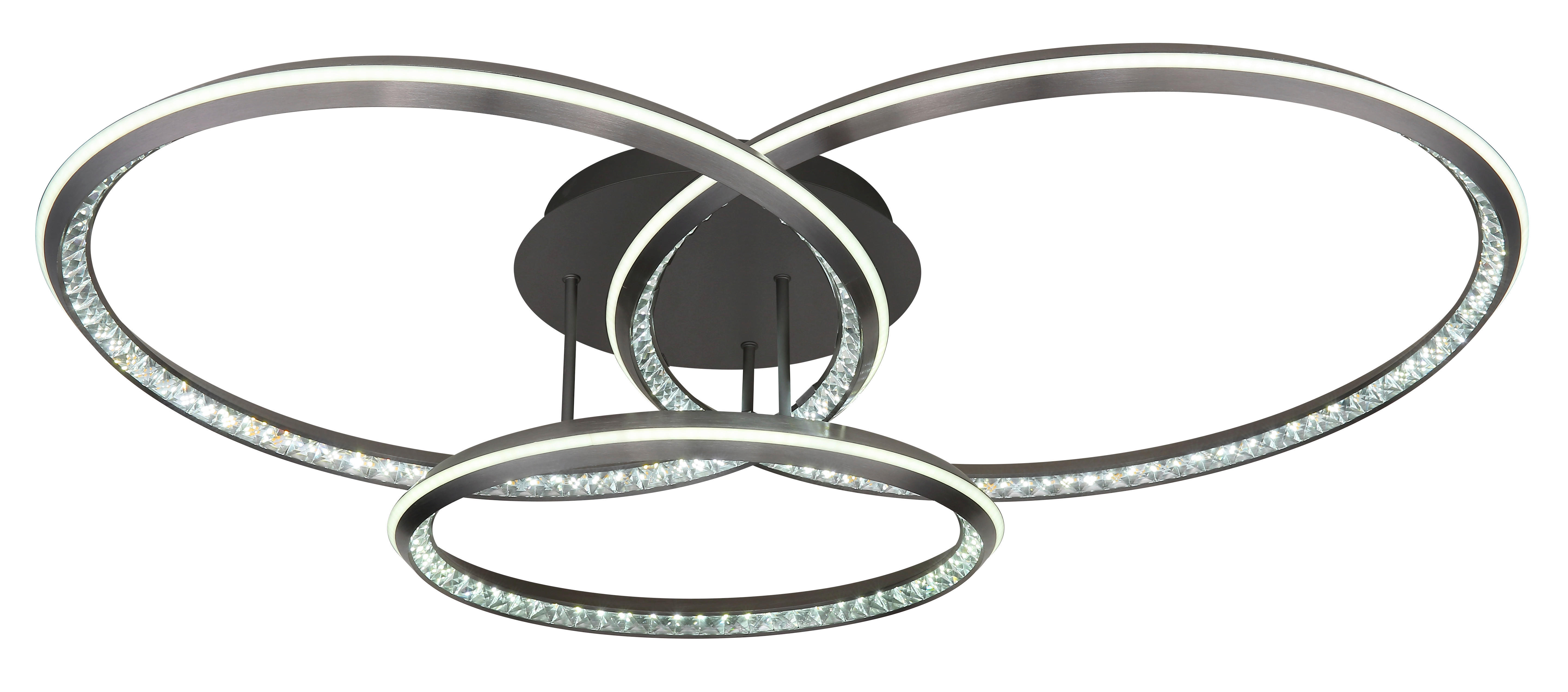 GLOBO LED-Deckenleuchte ALAINA 67329-72 Opal grau klar Kunststoff Metall B/H/L: ca. 109,5x20,5x80,5 cm 1 Brennstellen ALAINA - klar/Opal (80,50/109,50/20,50cm) - GLOBO
