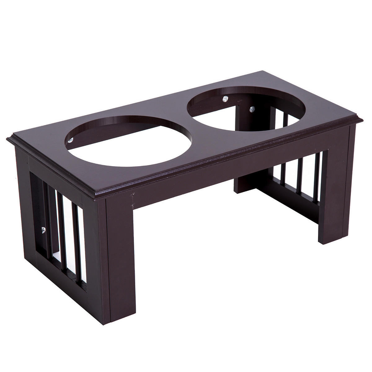 PawHut Futternapf braun Edelstahl B/H/L: ca. 31x25x58 cm Futternapf - braun (58,00/31,00/25,00cm) - PawHut