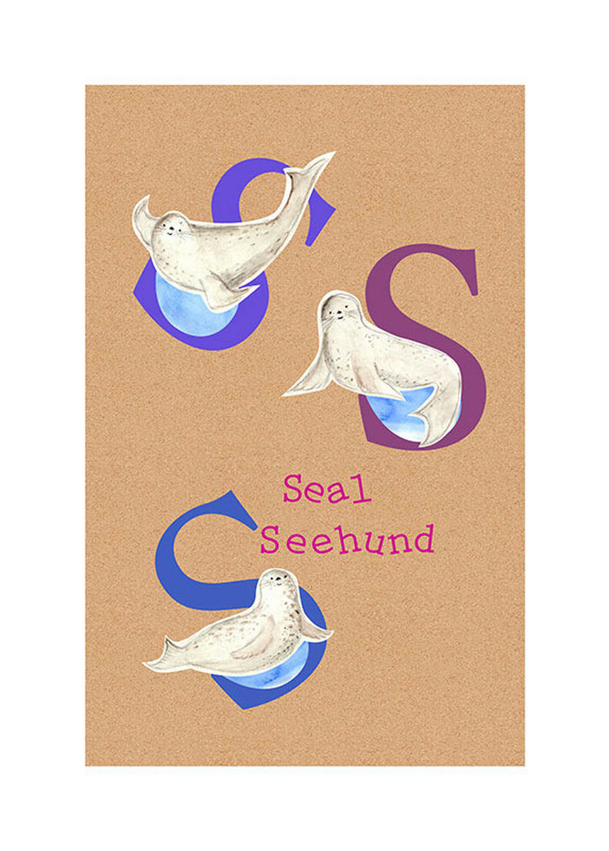 Komar Poster ABC Animal S Buchstaben B/L: ca. 50x70 cm ABC Animal S - (50,00/70,00cm) - Komar