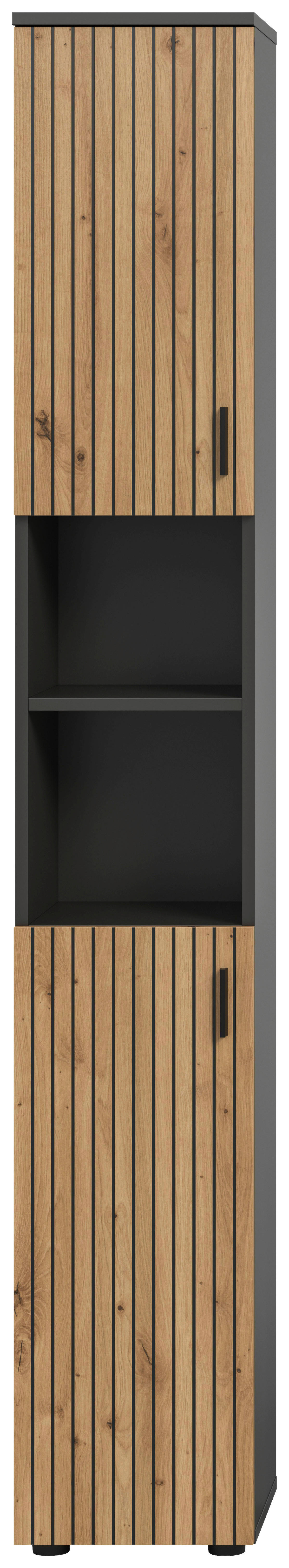 Badhochschrank Mone Basalt Nachbildung Artisan Oak Nachbildung B/H/T: ca. 30x192x30 cm Mone - Basalt (30,00/192,00/30,00cm) - xonox.home