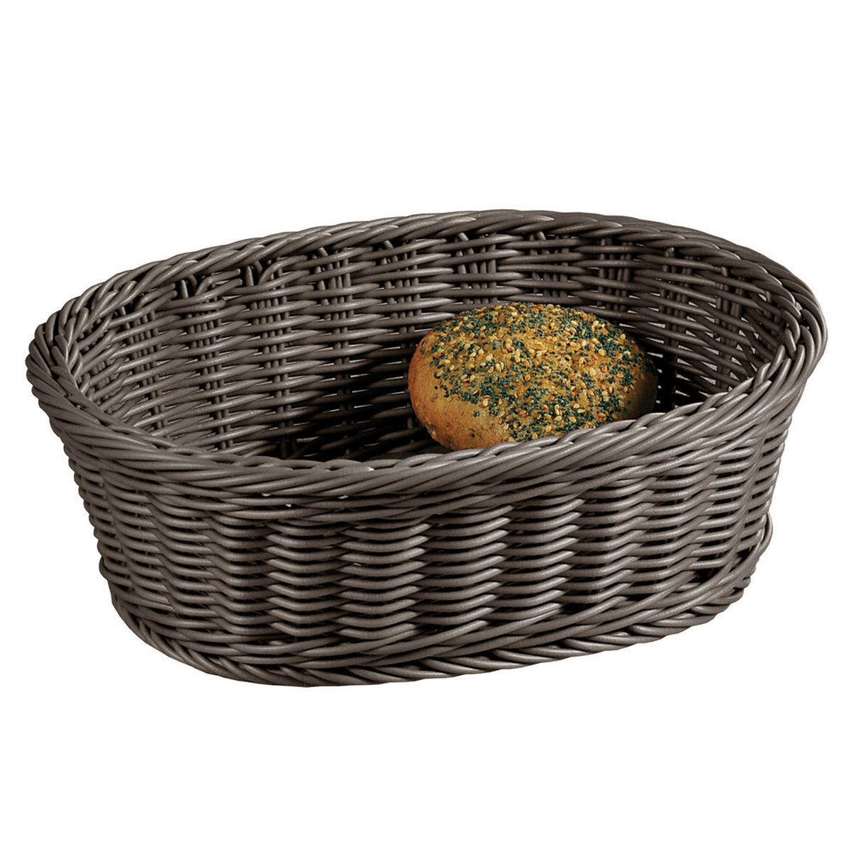 Kesper Brot und Obstkorb braun Kunststoff B/H/L: ca. 23x29,5x22 cm Brot-/u.Obstkorb_5erSet - braun (22,00/23,00/29,50cm) - Kesper