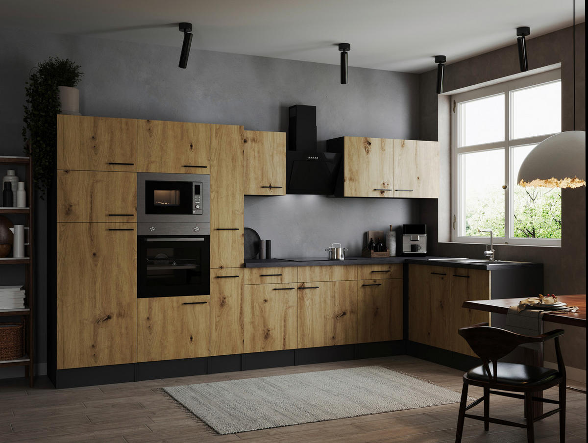 Winkelküche Oliver B/H/T: ca. 370x205x172 cm Oliver - granit/grau (370,00/205,00/172,00cm) - Respekta