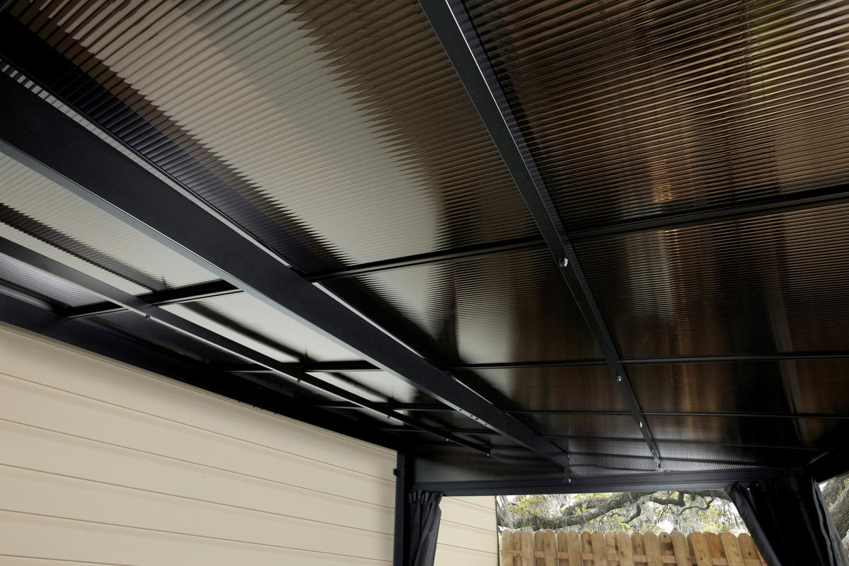 Sojag Terrassenüberdachung St. Barth anthrazit Aluminium B/H/T: ca. 424x240x296 cm St. Barth - anthrazit (424,00/240,00/296,00cm) - Sojag