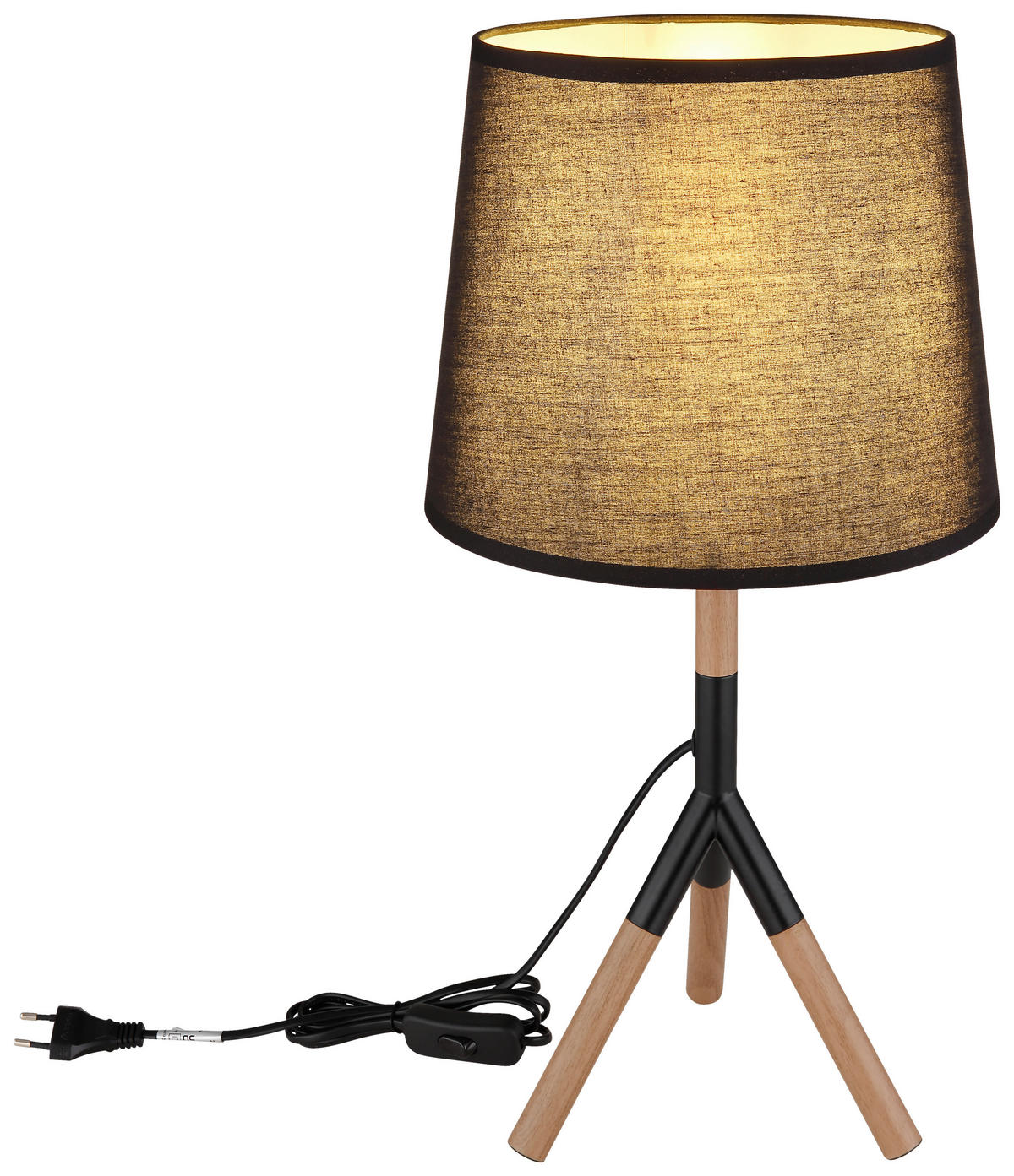 GLOBO Tischleuchte mattschwarz braun Metall H/D: ca. 45x25 cm E27 1 Brennstellen KIKKI - braun/mattschwarz (25,00/45,00cm) - GLOBO