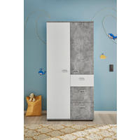 Kleiderschrank Matino weiß Beton B/H/T: ca. 90x191x53 cm Matino - Beton/weiß (90,00/191,00/53,00cm)