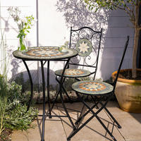 AXI Outdoor Living Bistroset Amélie Mosaik braun Metall B/H/L: ca. 60x92x60 cm Amélie Mosaik - braun/grau (60,00/60,00/92,00cm) - AXI Outdoor Living