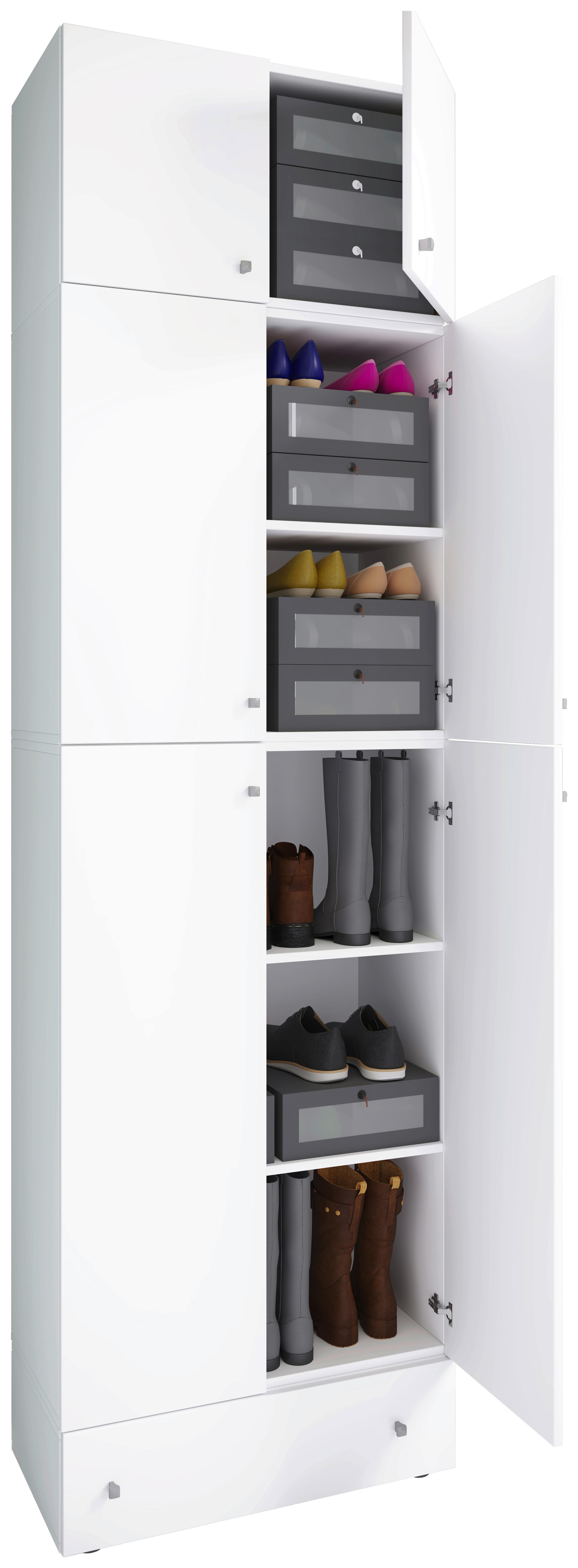 Schuhschrank Lona weiß B/H/T: ca. 70x240x39 cm Lona - weiß (70,00/240,00/39,00cm) - VCM Möbel