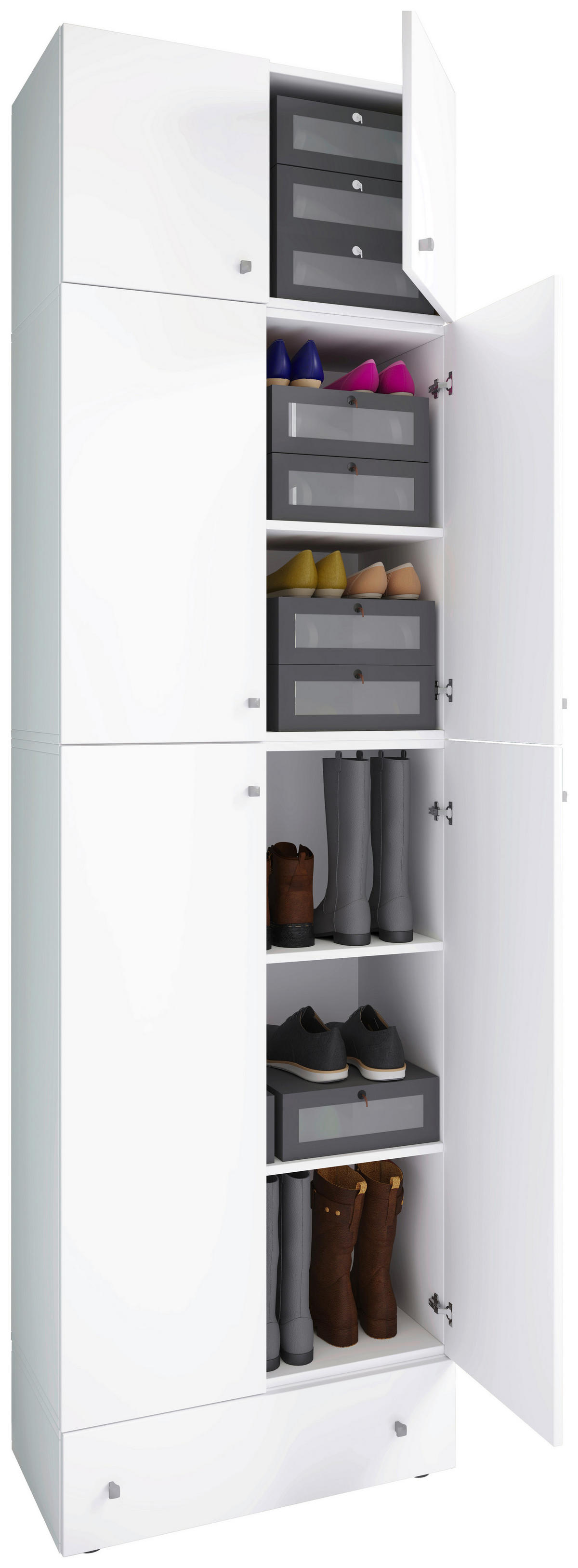 Schuhschrank Lona weiß B/H/T: ca. 70x240x39 cm Lona - weiß (70,00/240,00/39,00cm) - VCM Möbel