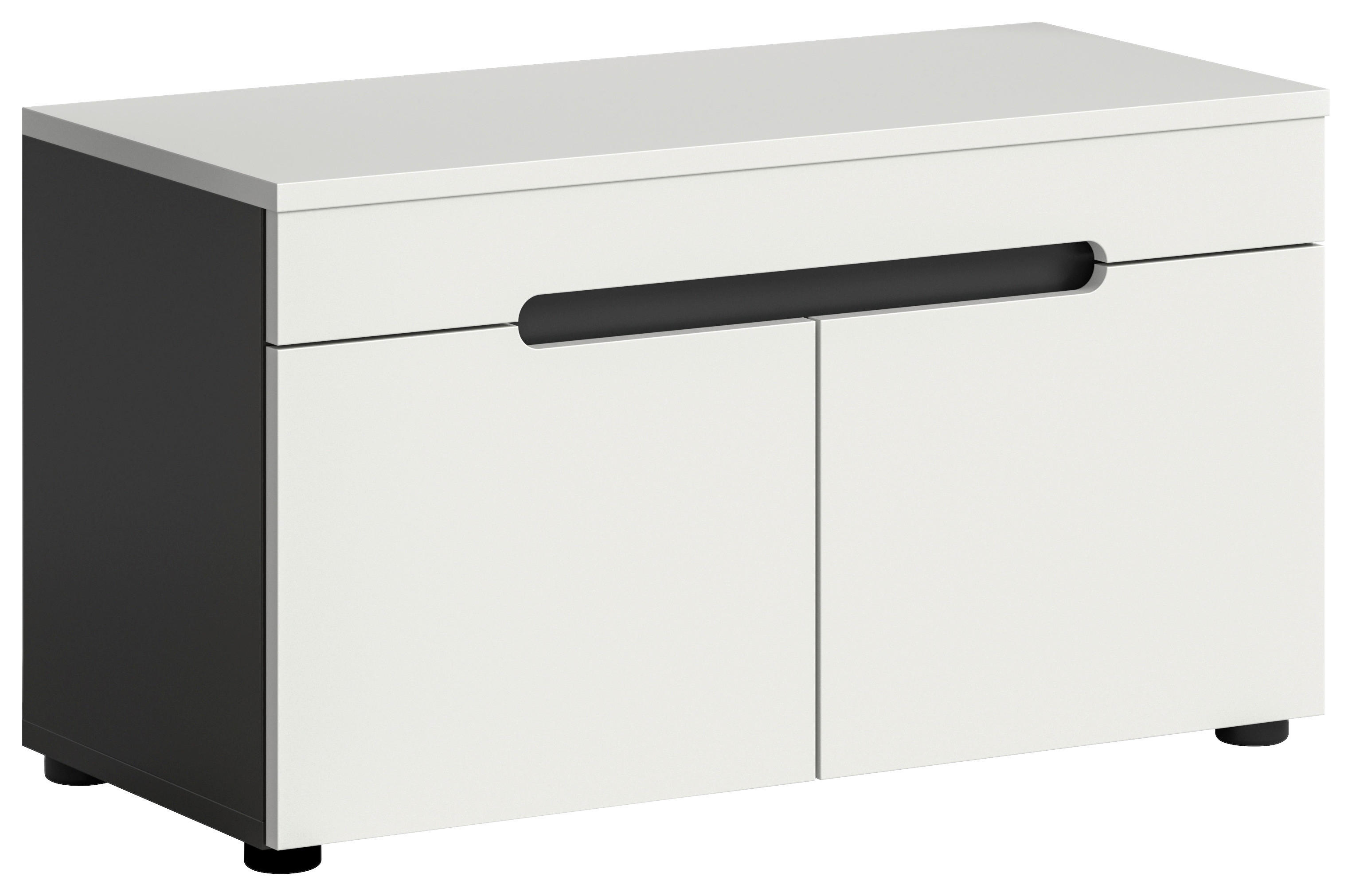 Sitzbank Canu basaltgrau Nachbildung weiß B/H/T: ca. 80x45x37 cm Canu - weiß/basaltgrau (80,00/45,00/37,00cm) - xonox.home