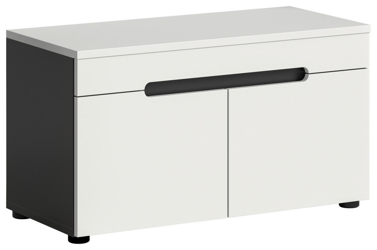 Sitzbank Canu basaltgrau Nachbildung weiß B/H/T: ca. 80x45x37 cm Canu - weiß/basaltgrau (80,00/45,00/37,00cm) - xonox.home