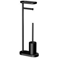 Stand-WC-Garnitur schwarz Edelstahl Stand-WC-Garnitur_3in1 schwarz - schwarz (12,00/68,00/26,00cm)