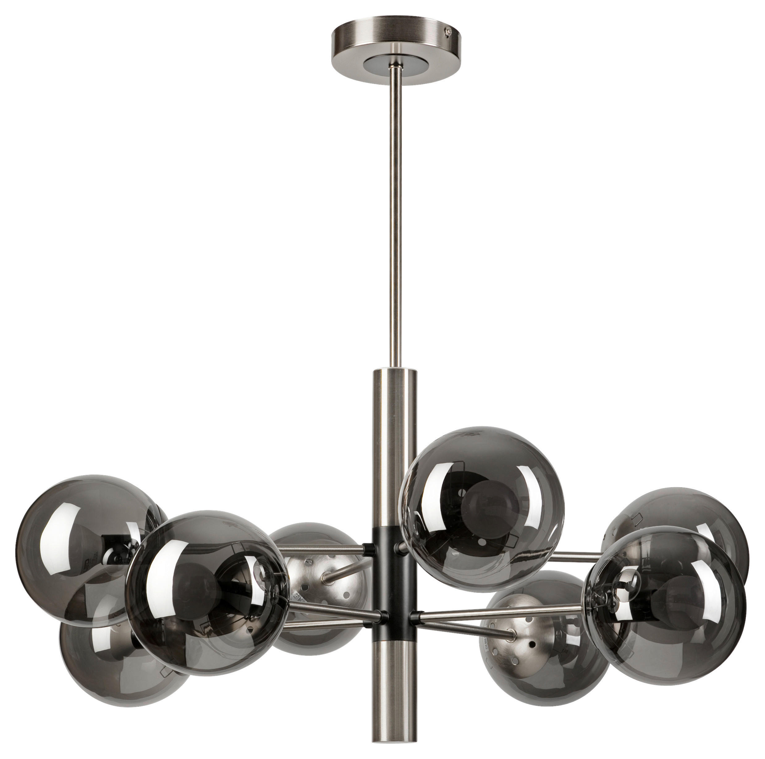 Lamkur Deckenleuchte Chrom Stahl Glas B/H/L: ca. 66x68x66 cm E14 8 Brennstellen ROLLO - Chrom (66,00/66,00/68,00cm) - Lamkur