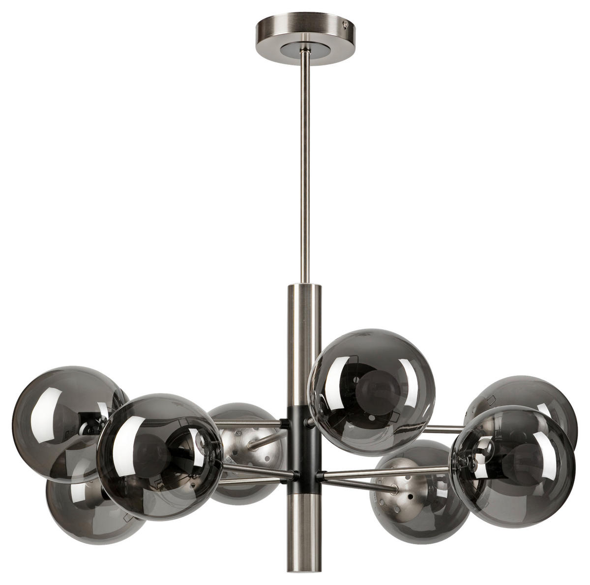 Lamkur Deckenleuchte Chrom Stahl Glas B/H/L: ca. 66x68x66 cm E14 8 Brennstellen ROLLO - Chrom (66,00/66,00/68,00cm) - Lamkur