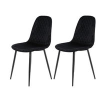 Stuhl Mira 2er Set schwarz Samtoptik B/H/T: ca. 44x89x53,5 cm Mira 2er Set - schwarz (44,00/89,00/53,50cm) - Hela