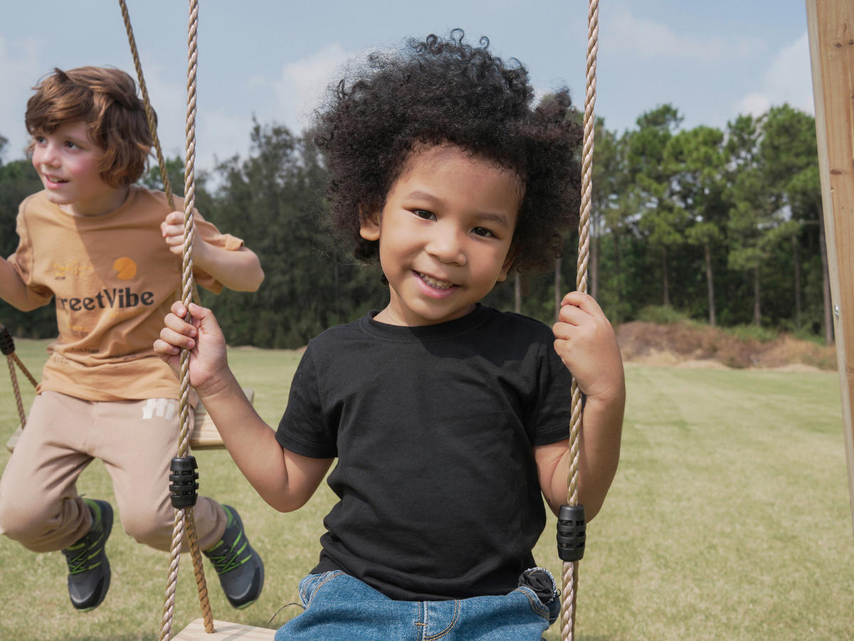 AXI Doppelschaukel Yuna braun B/H/L: ca. 224x208x186 cm Yuna - blau/braun (186,00/224,00/208,00cm) - AXI