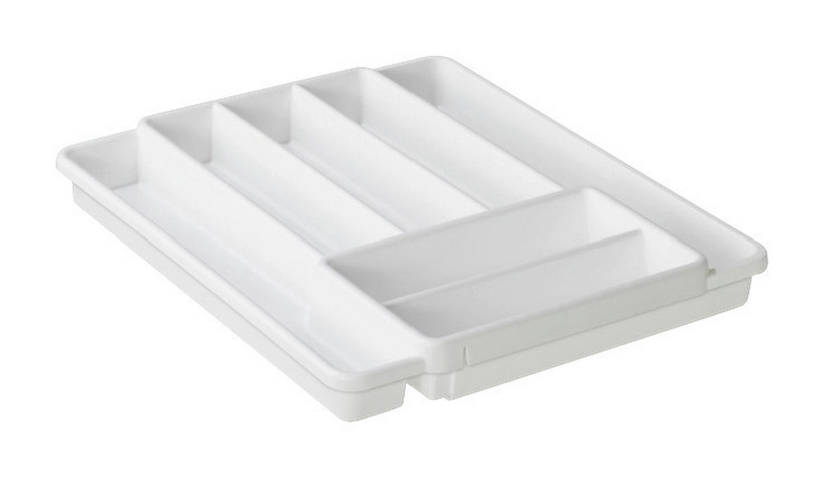 Rotho Besteckkasten DOMINO weiß Kunststoff B/H/L: ca. 34,1x5,1x39,7 cm DOMINO - weiß (39,70/34,10/5,10cm) - Rotho