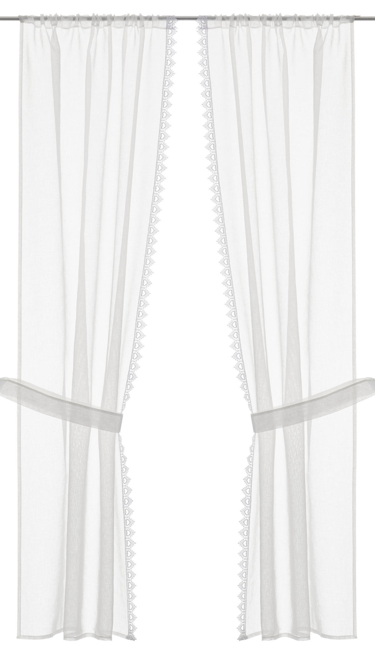 Landhausgardine Nishay wollweiß B/L: ca. 75x160 cm Nishay - wollweiß (75,00/160,00cm) - CASA CREATION