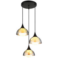 GLOBO Pendelleuchte EVA 30209308 schwarz Rauch Opal Textil Glas Metall H/D: ca. 120x39 cm G9 3 Brennstellen EVA - schwarz/Opal (39,00/120,00cm) - GLOBO
