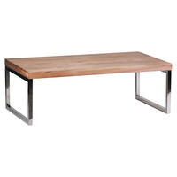 Couchtisch natur Chrom B/H/T: ca. 120x40x60 cm Couchtisch - natur/Chrom (120,00/40,00/60,00cm) - Wohnling