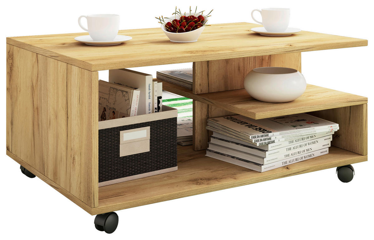 Couchtisch Stango Eiche Honig Nachbildung B/H/T: ca. 80x40x50 cm Stango - Eiche (80,00/40,00/50,00cm) - VCM Möbel