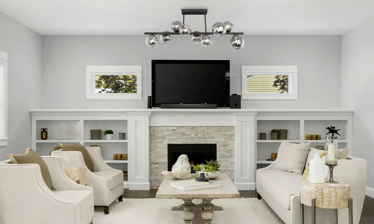 GLOBO Deckenleuchte RIHA 56133-9D schwarz Metall Rauchglas B/H/T: ca. 87x38x30 cm 9 Brennstellen RIHA - schwarz (87,00/38,00/30,00cm) - GLOBO