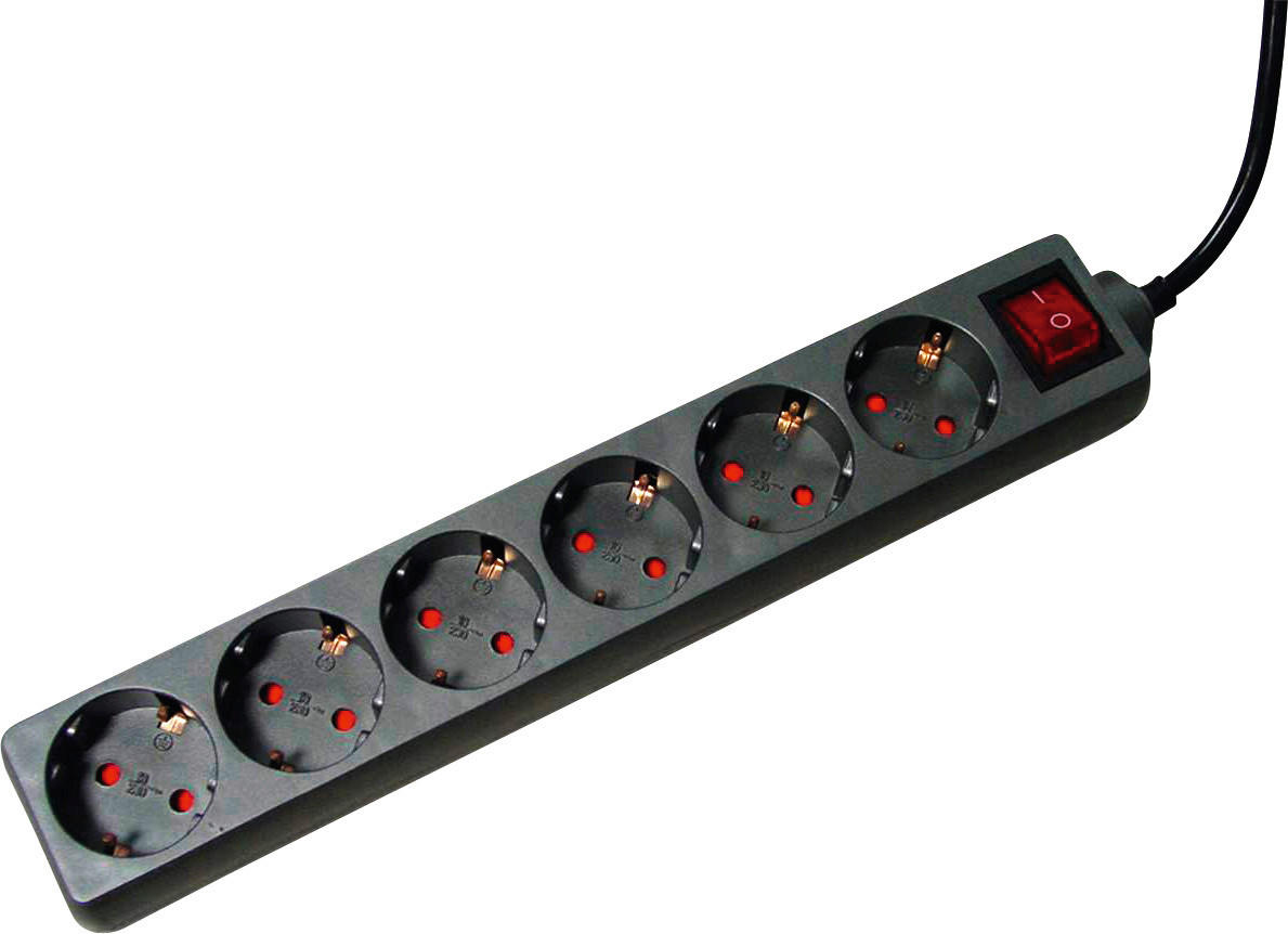 Unitec Tischsteckdose schwarz L: ca. 140 cm Tischsteckdose_6fach - schwarz (140,00cm) - UniTec
