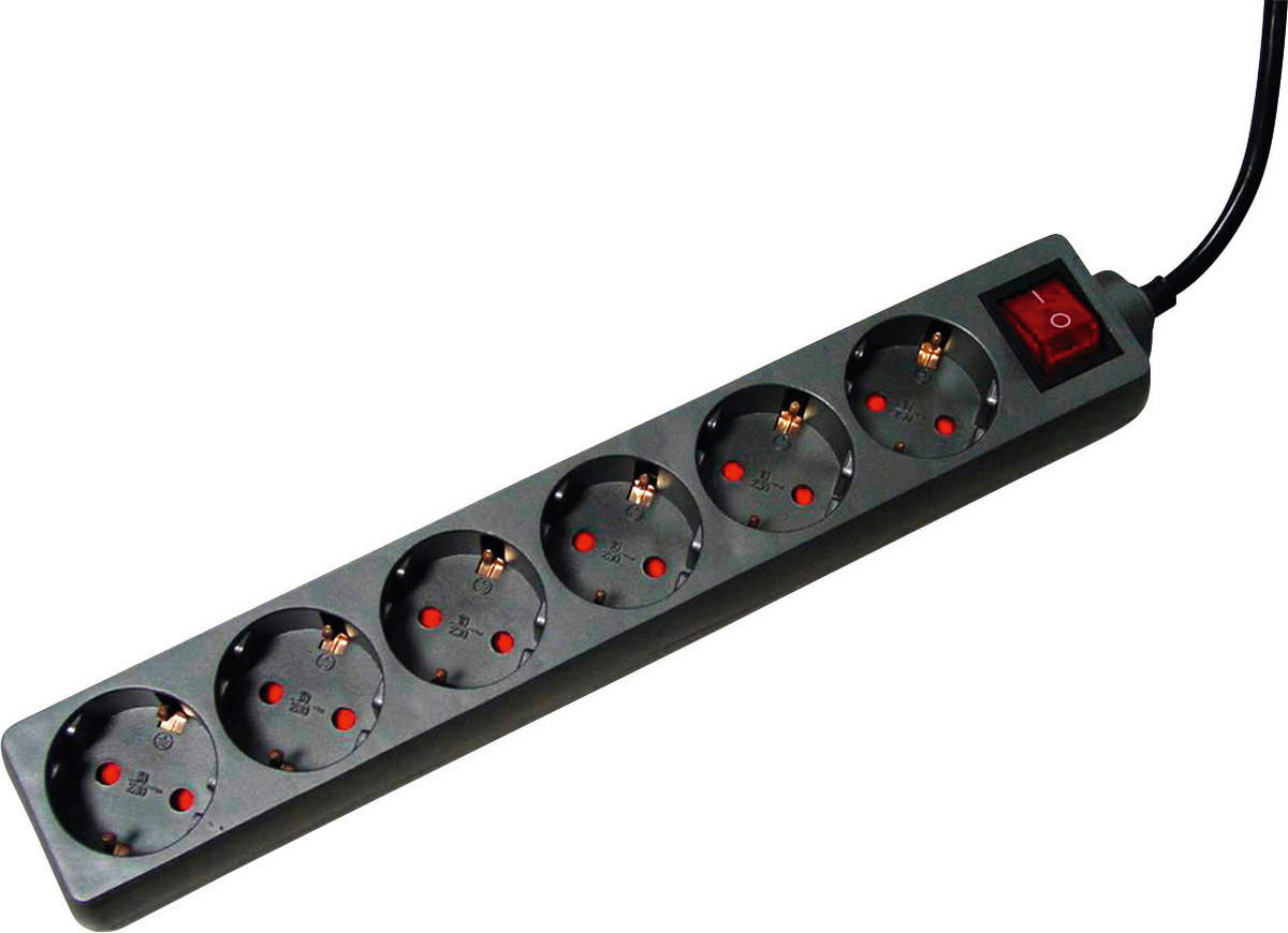 Unitec Tischsteckdose schwarz L: ca. 140 cm Tischsteckdose_6fach - schwarz (140,00cm) - UniTec