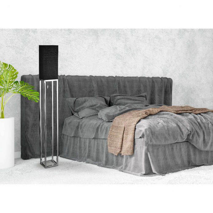 Näve Leuchten Stehleuchte NV2064822 schwarz Metall Stoff B/H/L: ca. 19x151x19 cm 1 Brennstellen Alfa - schwarz (19,00/19,00/151,00cm) - Näve Leuchten